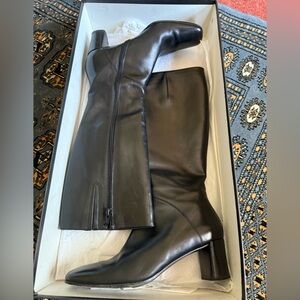 Via Spiga Doobie Black Leather Knee Boots size 7